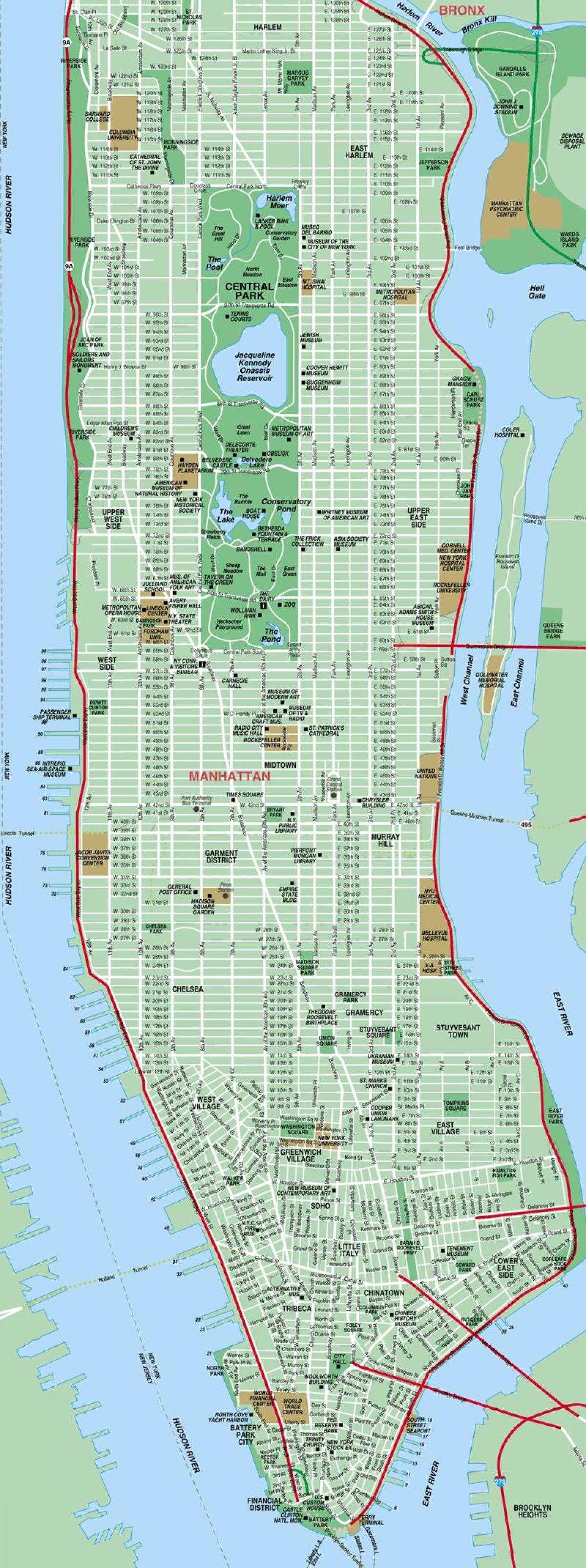 Manhattan yazdırılabilir sokak haritası