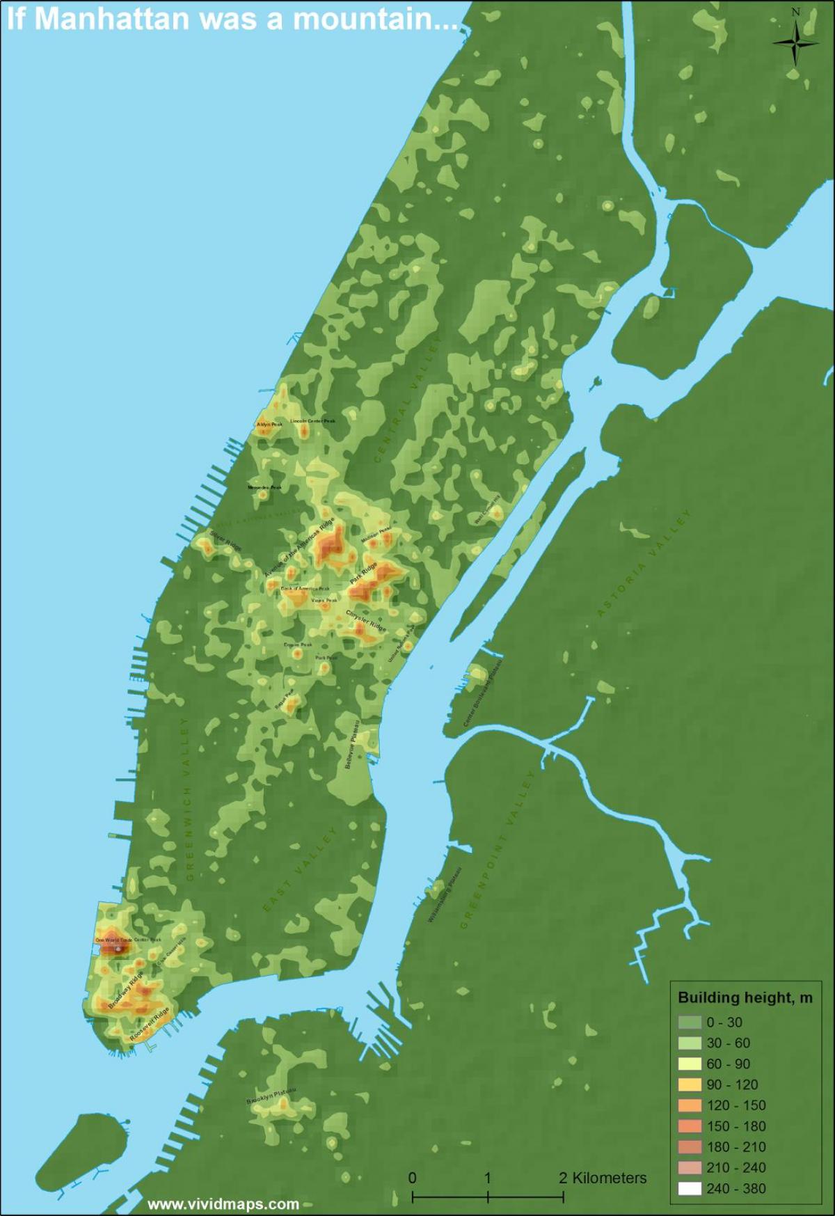 Manhattan yükseklik haritası