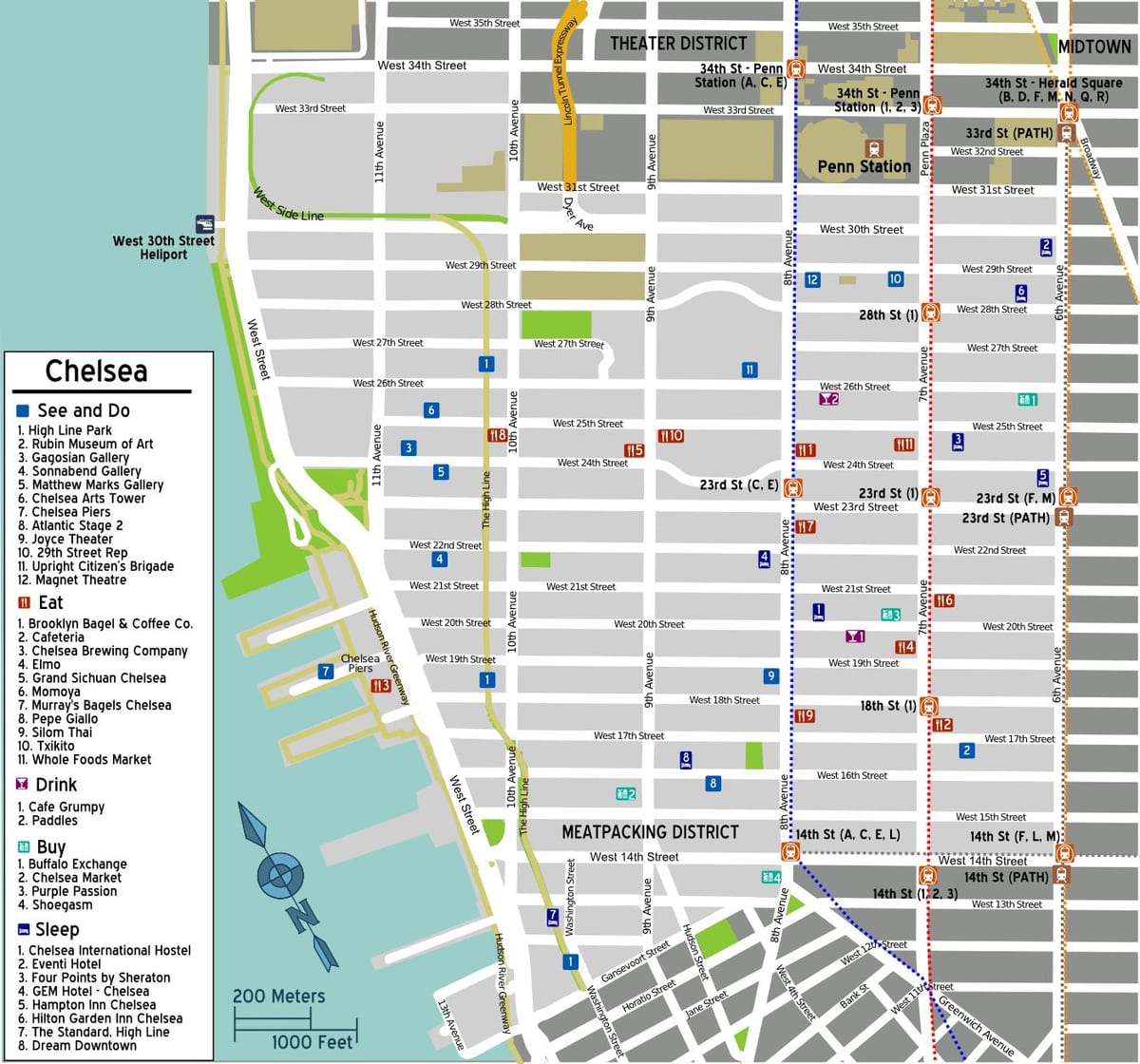 Chelsea Manhattan haritası