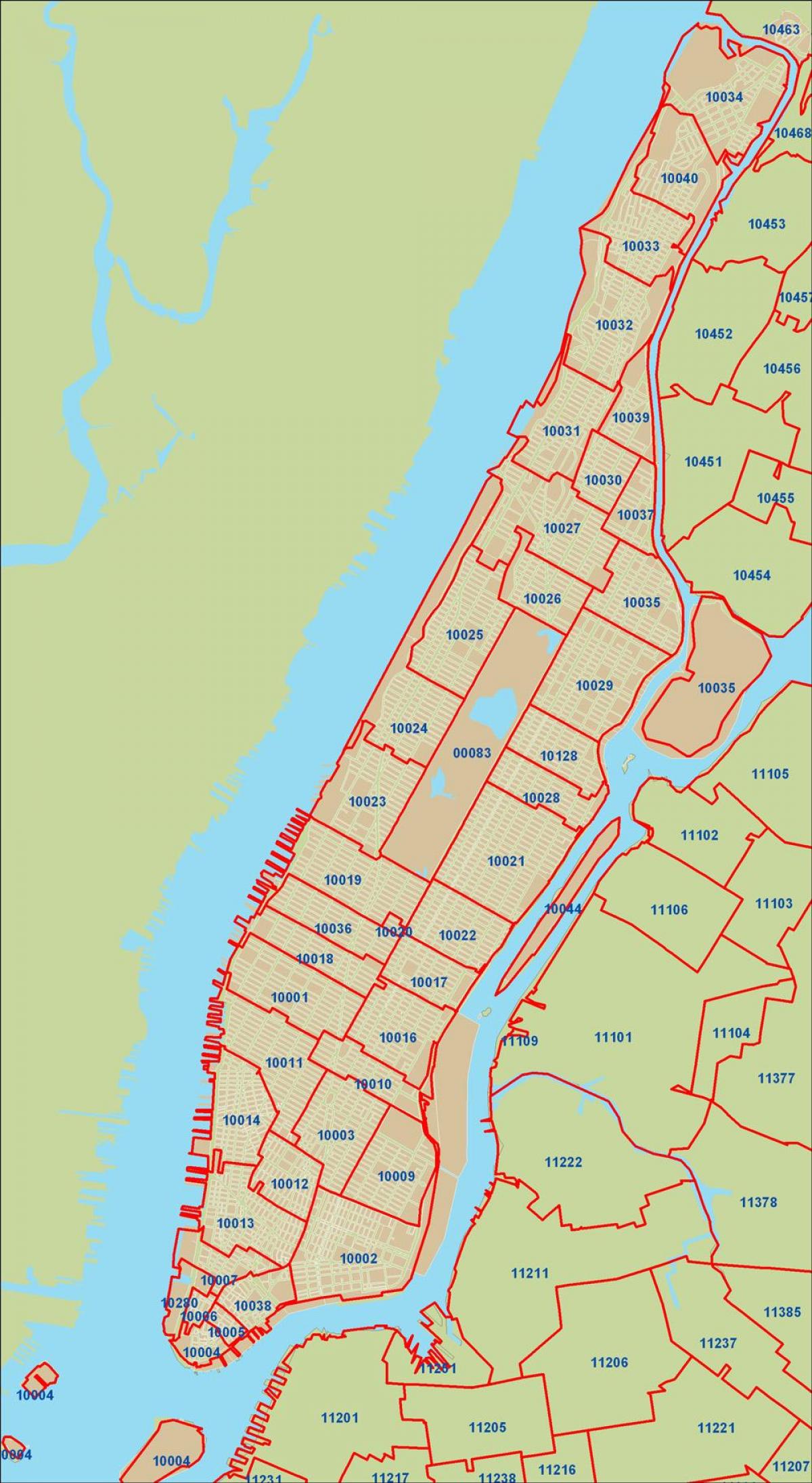 NYC posta kodu göster Manhattan