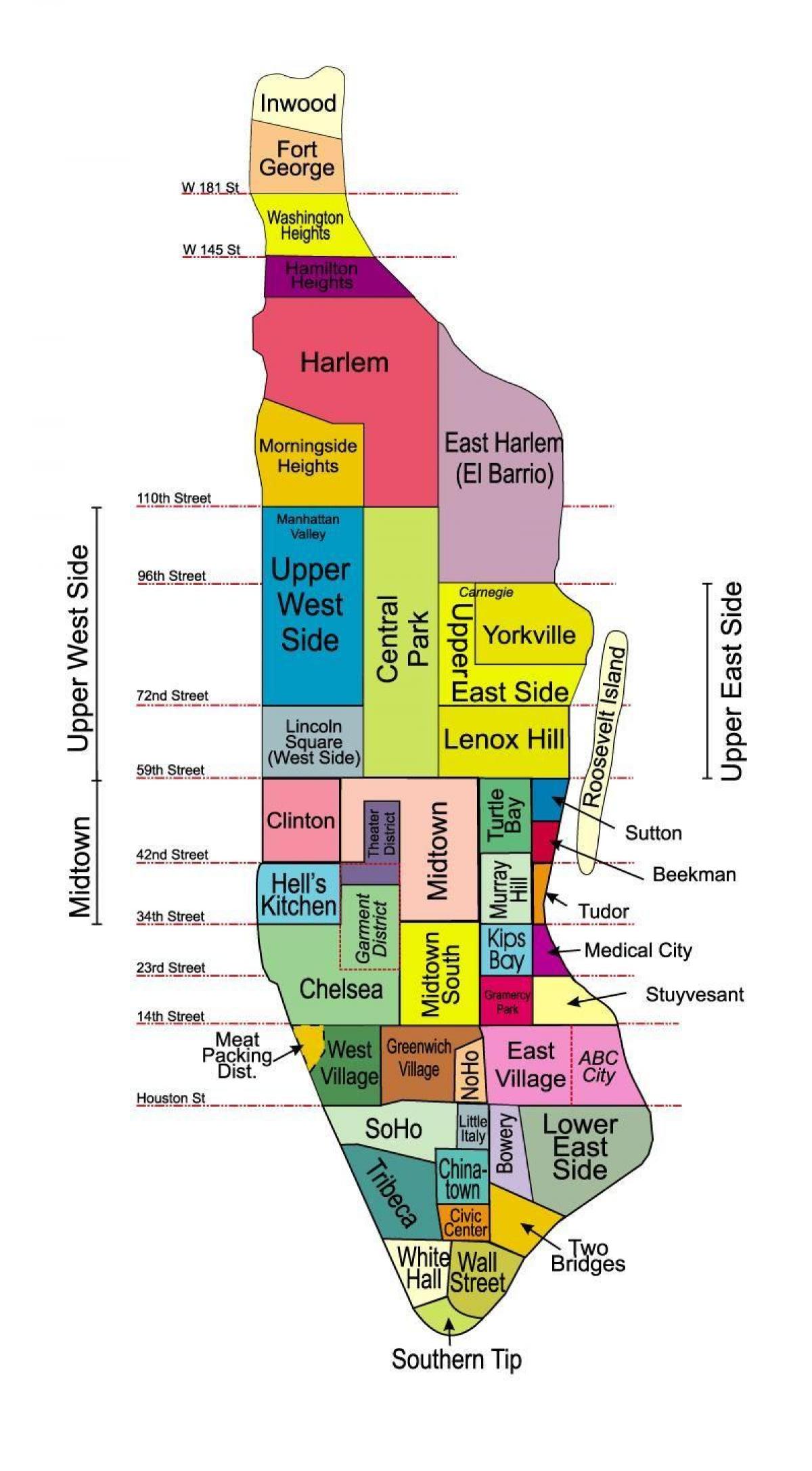 Manhattan ilçeler haritası