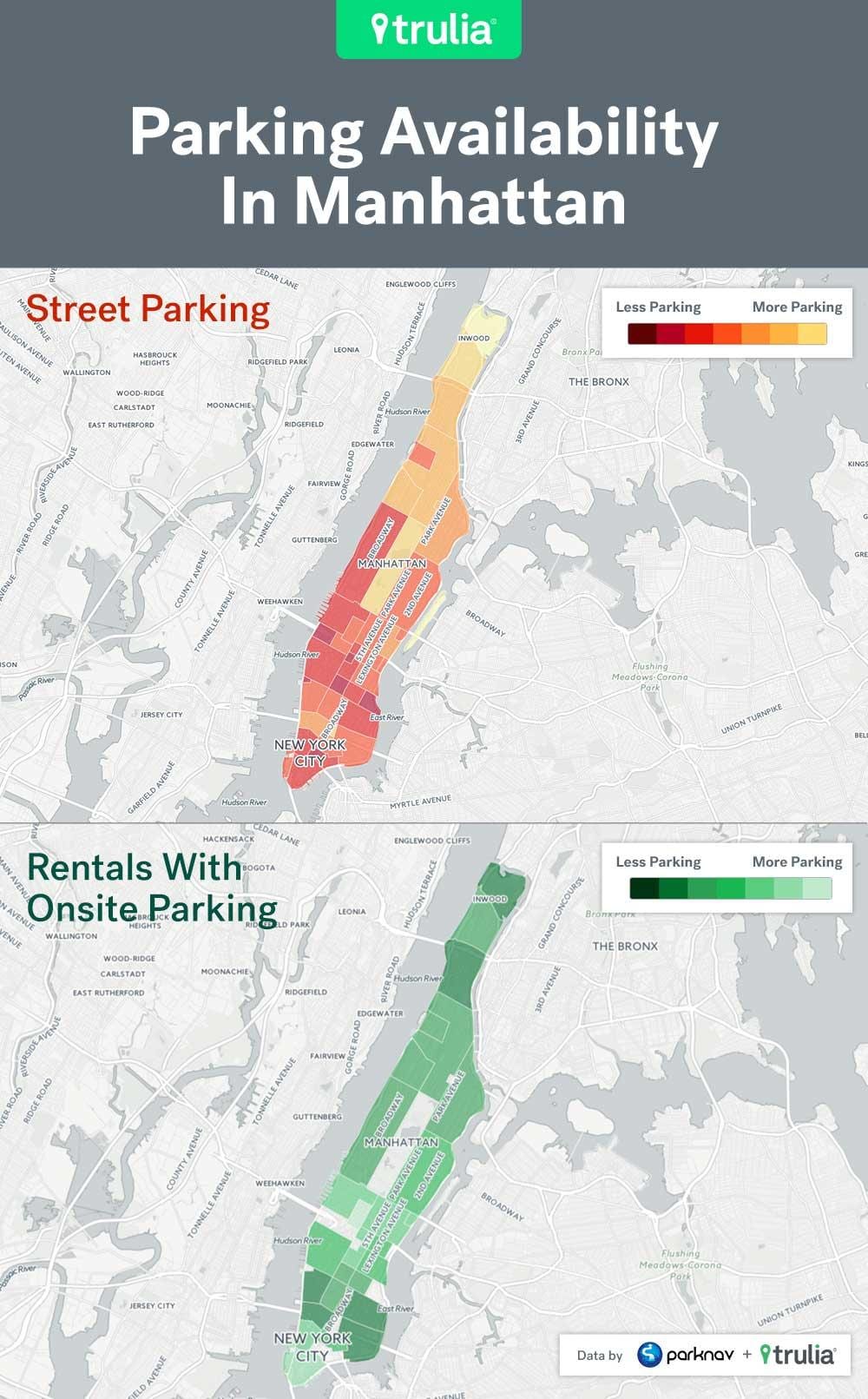 NYC street otopark harita, Manhattan