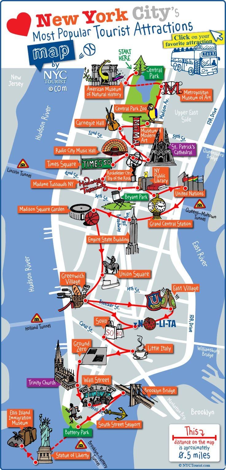 Manhattan turistik yerler haritası