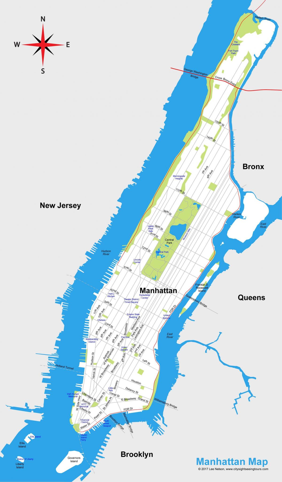Manhattan şehir haritası yazdırılabilir