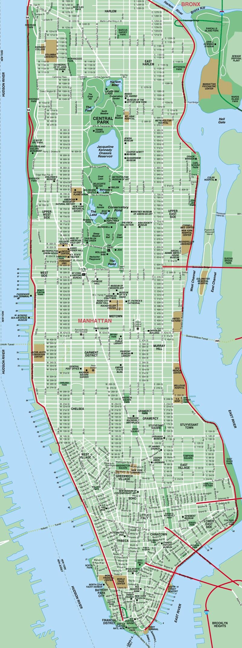 Manhattan sokak harita yüksek detaylı