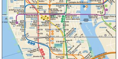 Aşağı Manhattan metro haritası