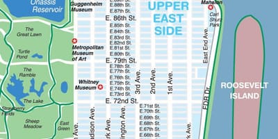 Upper east side, Manhattan haritası