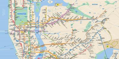 Manhattan toplu taşıma haritası